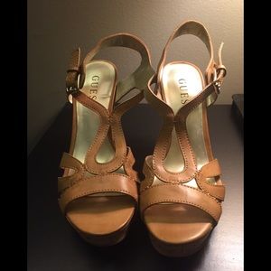 73 off guess shoes size 5 wedge sandals never worn poshmark size 5 wedge